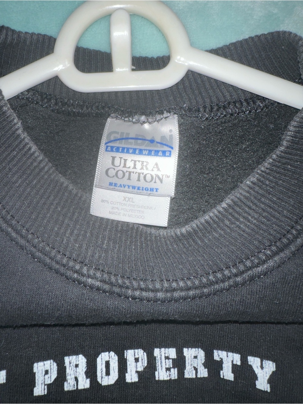 Black Sweatshirt with White Distressed WEBN Cincinnati Vintage Sweatshirt - Picture 3 of 4